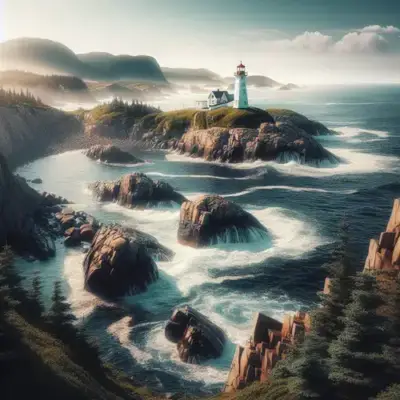 A lighthouse stands firm amidst rough seas and rocky cliffs, symbolizing the steadiness needed to navigate financial changes. Understanding capital gains tax in Canada is crucial for future stability.