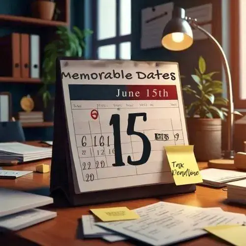 Memorable dates for taxes in Canada - June 15th is highlighted.